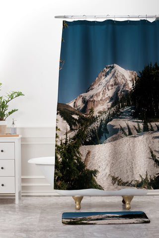 Hannah Kemp Mountain Backcountry Shower Curtain And Mat