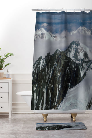 Hannah Kemp Mountain Landscape Shower Curtain And Mat
