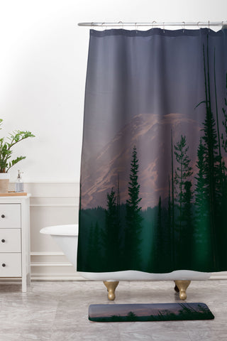 Hannah Kemp Mt Rainier Dreams Shower Curtain And Mat