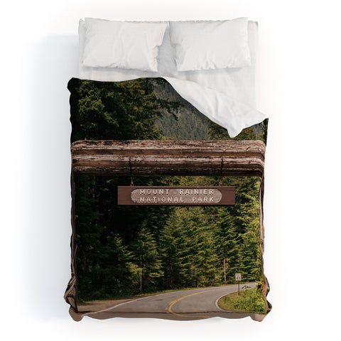 Hannah Kemp Mt Rainier Park Entrance Duvet Cover