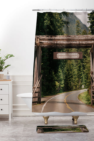 Hannah Kemp Mt Rainier Park Entrance Shower Curtain And Mat