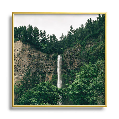 Hannah Kemp Multnomah Falls Square Metal Framed Art Print