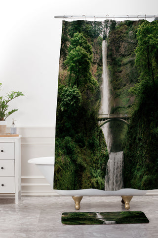 Hannah Kemp Multnomah Falls Oregon Shower Curtain And Mat