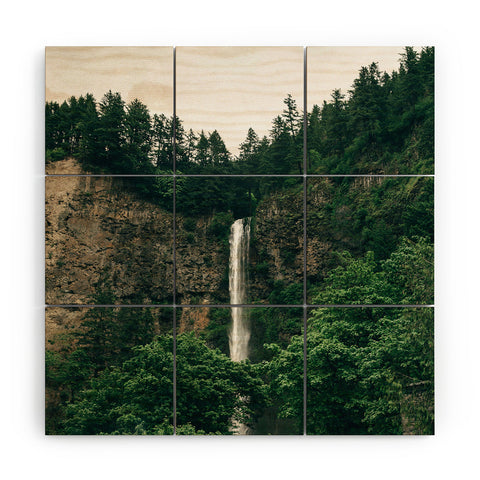 Hannah Kemp Multnomah Falls Wood Wall Mural