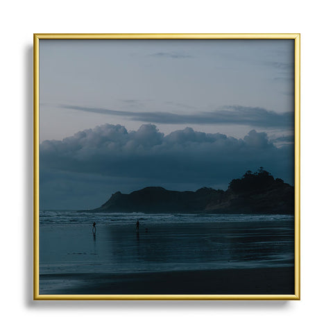 Hannah Kemp Oregon Coast Blues Square Metal Framed Art Print