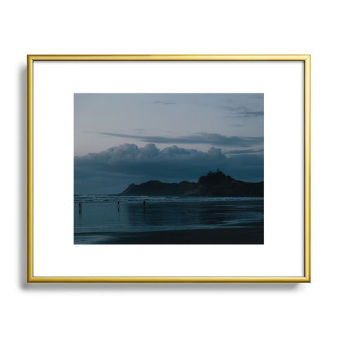 Hannah Kemp Oregon Coast Blues Metal Framed Art Print
