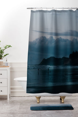 Hannah Kemp Oregon Coast Blues Shower Curtain And Mat