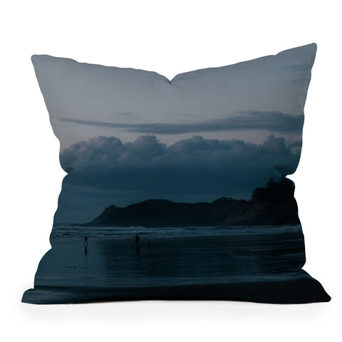 Hannah Kemp Oregon Coast Blues Outdoor Throw Pillow