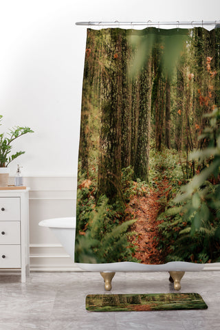 Hannah Kemp Oregon Forest Trail Shower Curtain And Mat