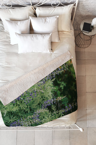 Hannah Kemp Oregon Lupine Fleece Throw Blanket
