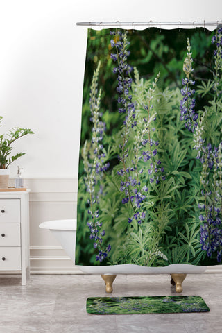 Hannah Kemp Oregon Lupine Shower Curtain And Mat