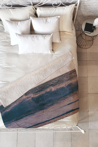 Hannah Kemp Pacific Ocean Splash Fleece Throw Blanket