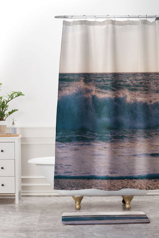 Hannah Kemp Pacific Ocean Splash Shower Curtain And Mat