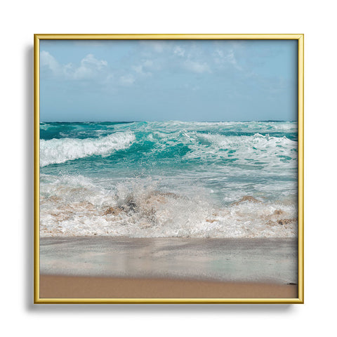 Hannah Kemp Pacific Splash Square Metal Framed Art Print
