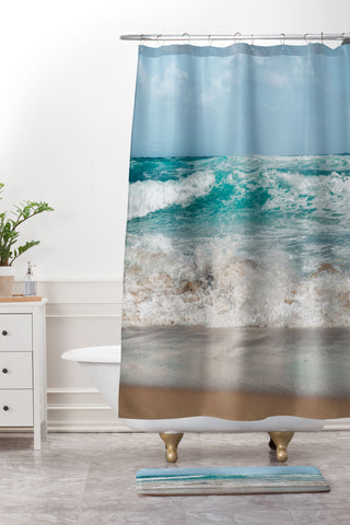 Hannah Kemp Pacific Splash Shower Curtain And Mat