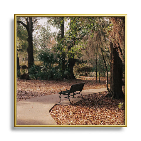 Hannah Kemp Park Path Square Metal Framed Art Print