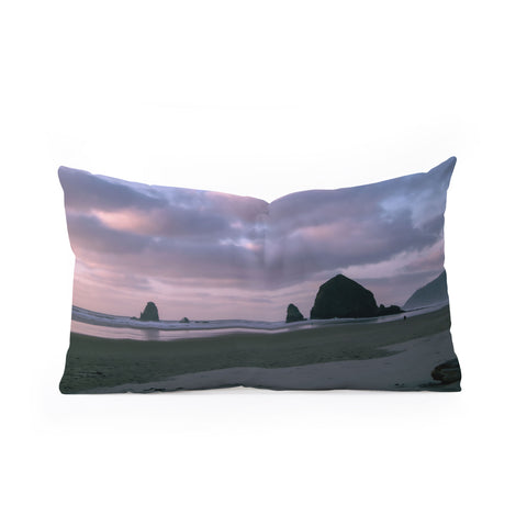 Hannah Kemp Pastel Cannon Beach Oblong Throw Pillow