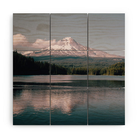 Hannah Kemp Pastel Mountain Lake Wood Wall Mural