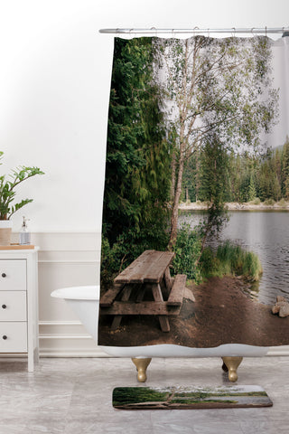 Hannah Kemp Picnic Lake Shower Curtain And Mat