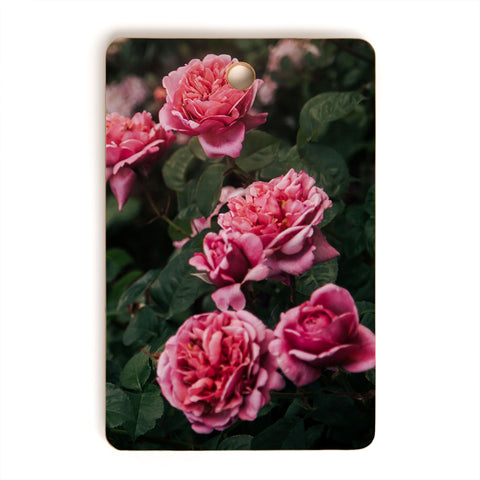 Hannah Kemp Pink Rose Garden Cutting Board Rectangle