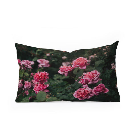 Hannah Kemp Pink Rose Garden Oblong Throw Pillow