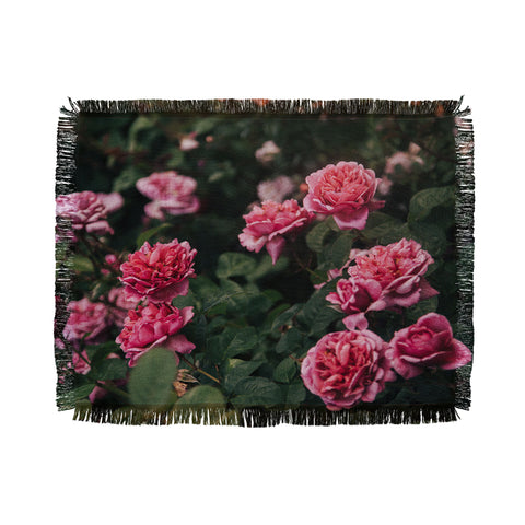 Hannah Kemp Pink Rose Garden Throw Blanket