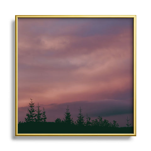 Hannah Kemp Pink Skies Square Metal Framed Art Print