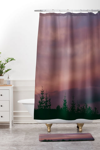 Hannah Kemp Pink Skies Shower Curtain And Mat