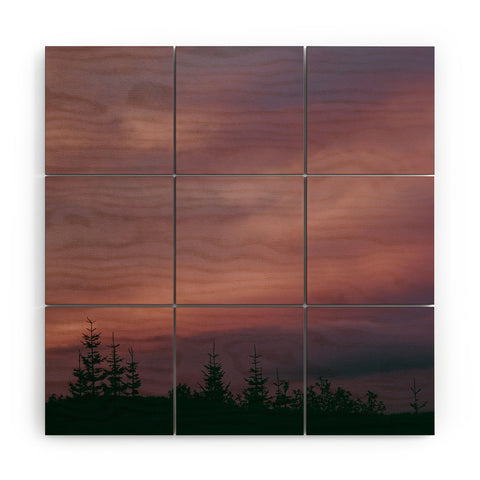 Hannah Kemp Pink Skies Wood Wall Mural