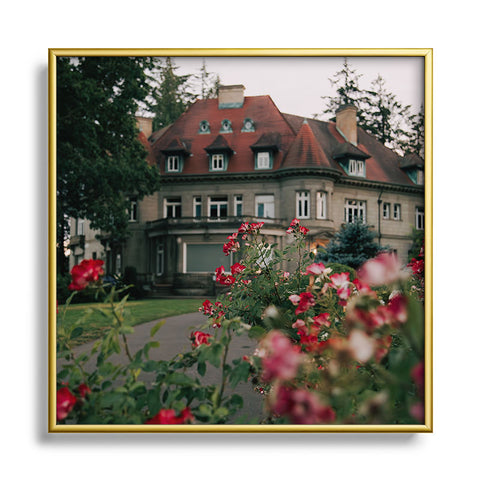 Hannah Kemp Pittock Mansion Blooms Square Metal Framed Art Print