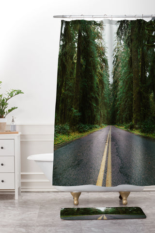 Hannah Kemp PNW Rainforest Drive Shower Curtain And Mat