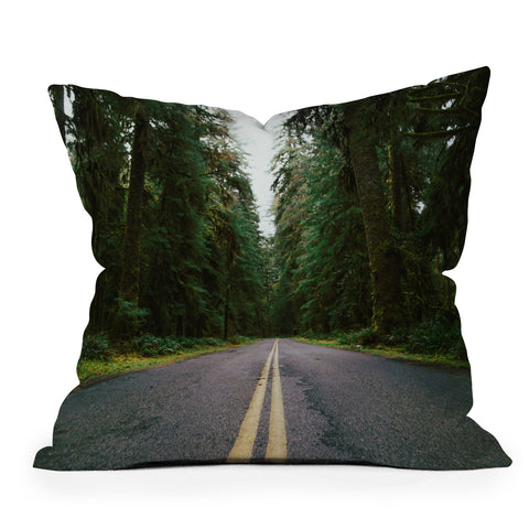 Hannah Kemp PNW Rainforest Drive Throw Pillow