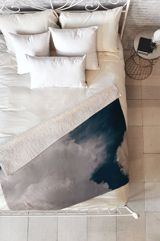 Hannah Kemp Puffy Clouds Fleece Throw Blanket