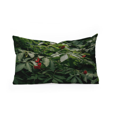 Hannah Kemp Red Elderberry Oblong Throw Pillow