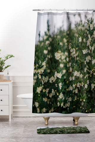 Hannah Kemp Rhododendron Albiflorum Shower Curtain And Mat