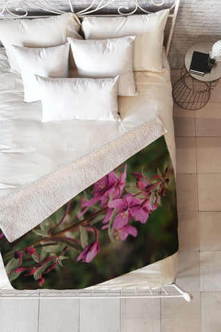 Hannah Kemp River Beauty Willowherb Fleece Throw Blanket