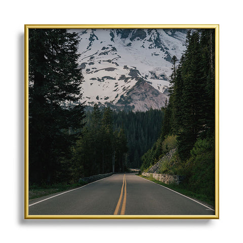 Hannah Kemp Road to Rainier Square Metal Framed Art Print