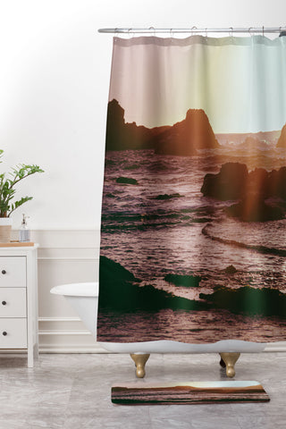 Hannah Kemp Rocky Sun Kissed Tides Shower Curtain And Mat