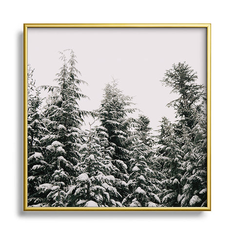 Hannah Kemp Snow Fallen Square Metal Framed Art Print