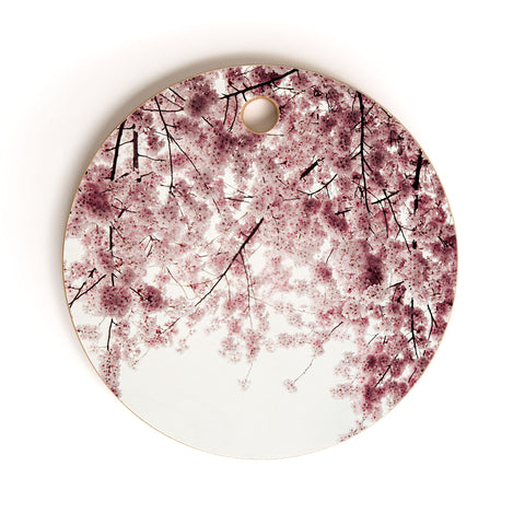 Hannah Kemp Spring Cherry Blossoms Cutting Board Round