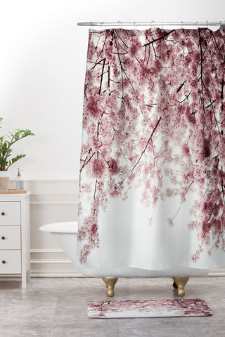 Hannah Kemp Spring Cherry Blossoms Shower Curtain And Mat