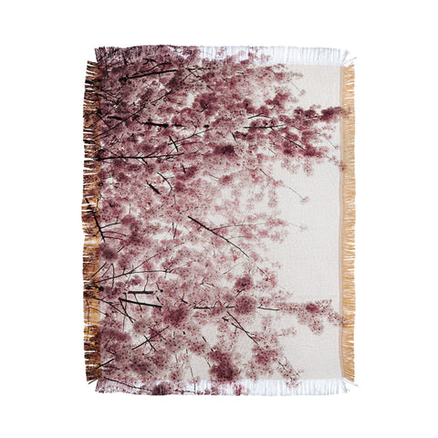 Hannah Kemp Spring Cherry Blossoms Throw Blanket