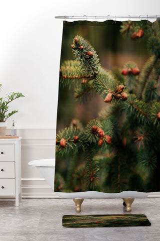 Hannah Kemp Spruce Tips Shower Curtain And Mat