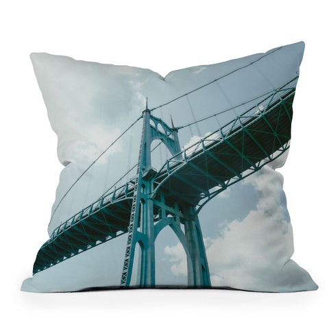 Hannah Kemp St Johns Bridge Outdoor Throw Pillow