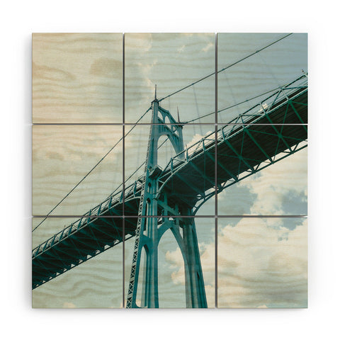 Hannah Kemp St Johns Bridge Wood Wall Mural