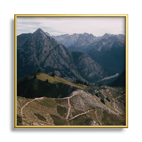 Hannah Kemp Switchbacks Square Metal Framed Art Print