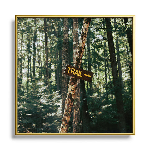 Hannah Kemp Trail Sign Square Metal Framed Art Print