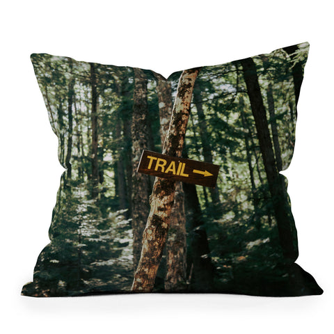 Hannah Kemp Trail Sign Outdoor Throw Pillow