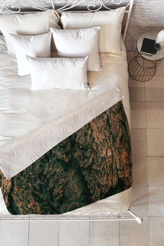 Hannah Kemp Tree Bark Fleece Throw Blanket