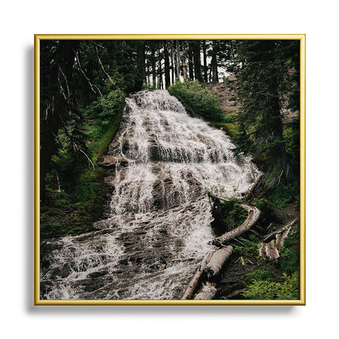 Hannah Kemp Umbrella Falls Square Metal Framed Art Print